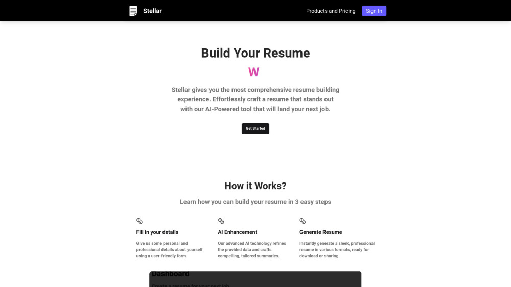 Stellar Job CV: AI-Powered Tool for Effortless Professional Resumes