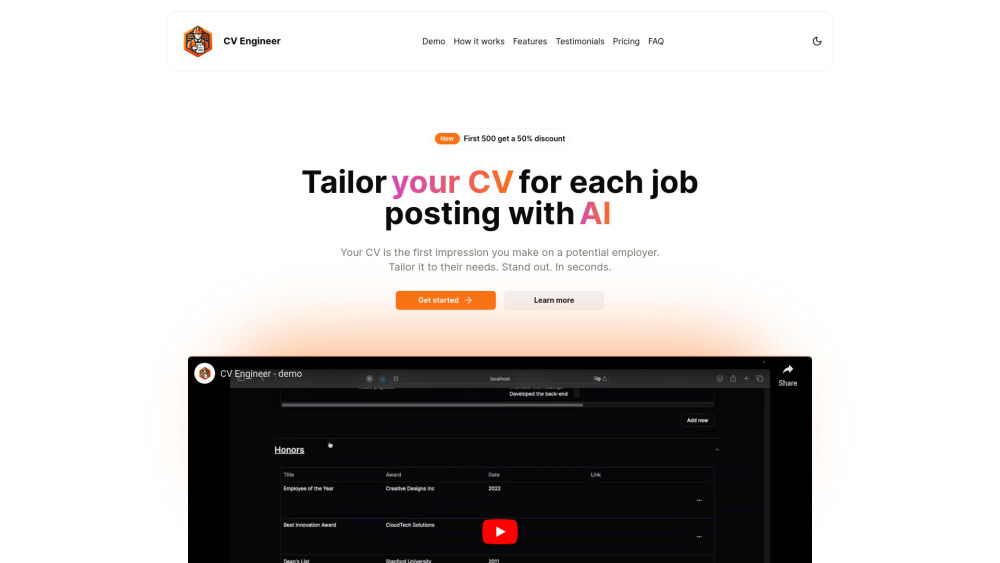 CV Engineer: AI-Powered Customization for Tailored Job Applications