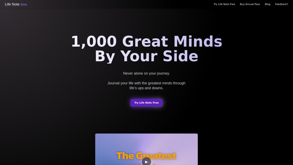 Life Note: AI Journal App with Guidance from 1,000 Great Minds