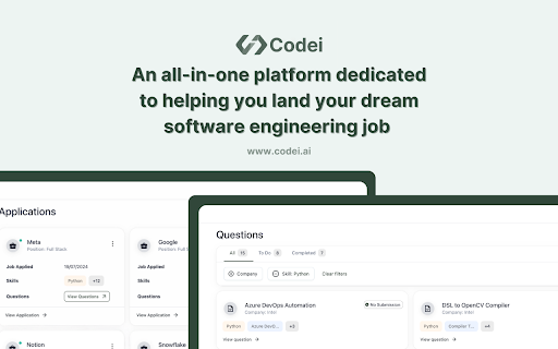 Codei - Chrome Extension: AI-powered Job App & Interview Prep : AI Platform