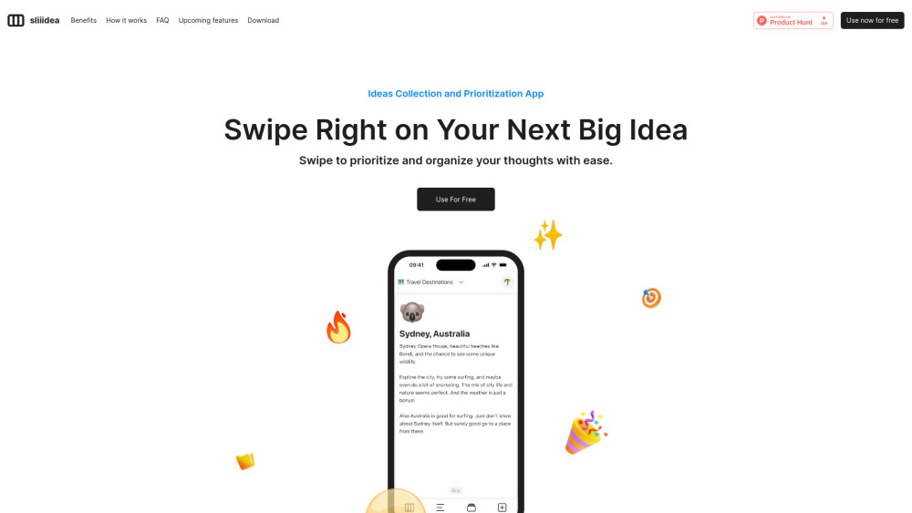 sliiidea: Capture & Prioritize Ideas with Easy Swipe Interface