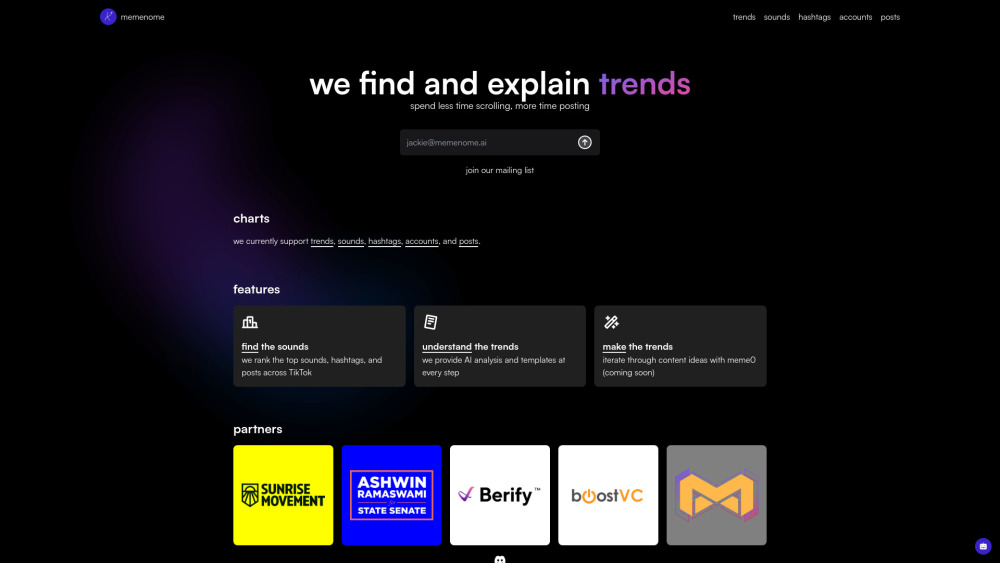 Memenome AI: Track & Analyze TikTok Trends with Smart AI Insights