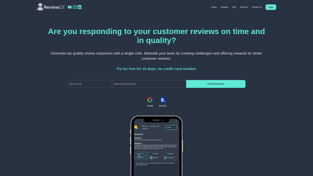 ReviewElf: AI for Review Management & Employee Engagement Tools