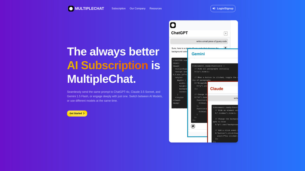 MultipleChat: Chat Simultaneously with Multiple AI Models for Deeper Insights