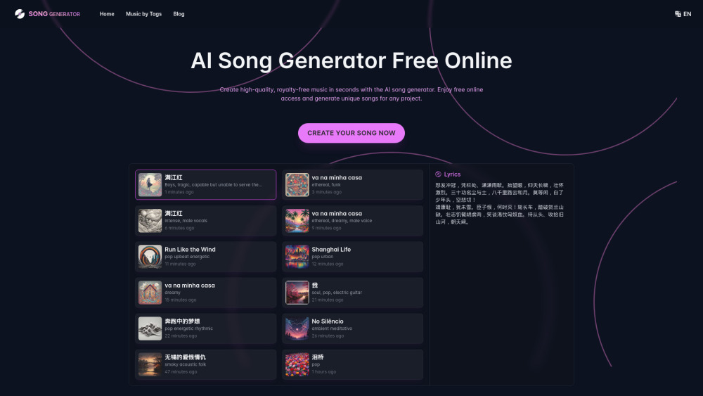 SongGenerator.io: AI Music - Create Royalty-Free Tracks Online Fast