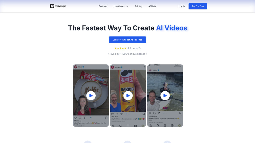 MakeUGC: AI Platform for Fast User-Generated Content Video Creation