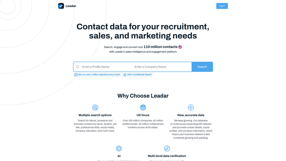 Leadar: B2B Contact Data Provider with Verified Database