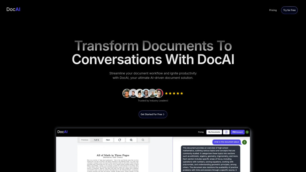 DocAI: AI-Driven Platform for Dynamic Document Interaction Features