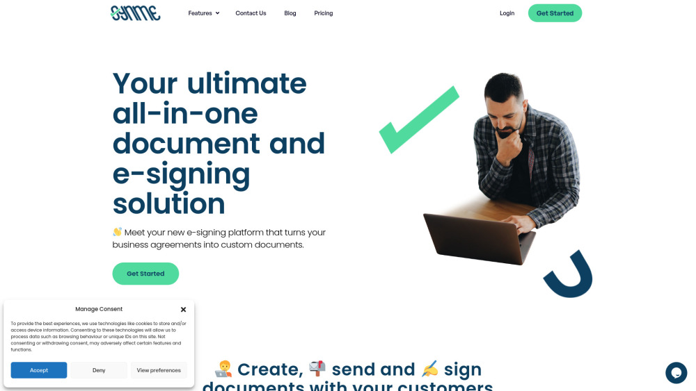 Synme: AI-Powered E-Signing & Document Creation for Small Businesses