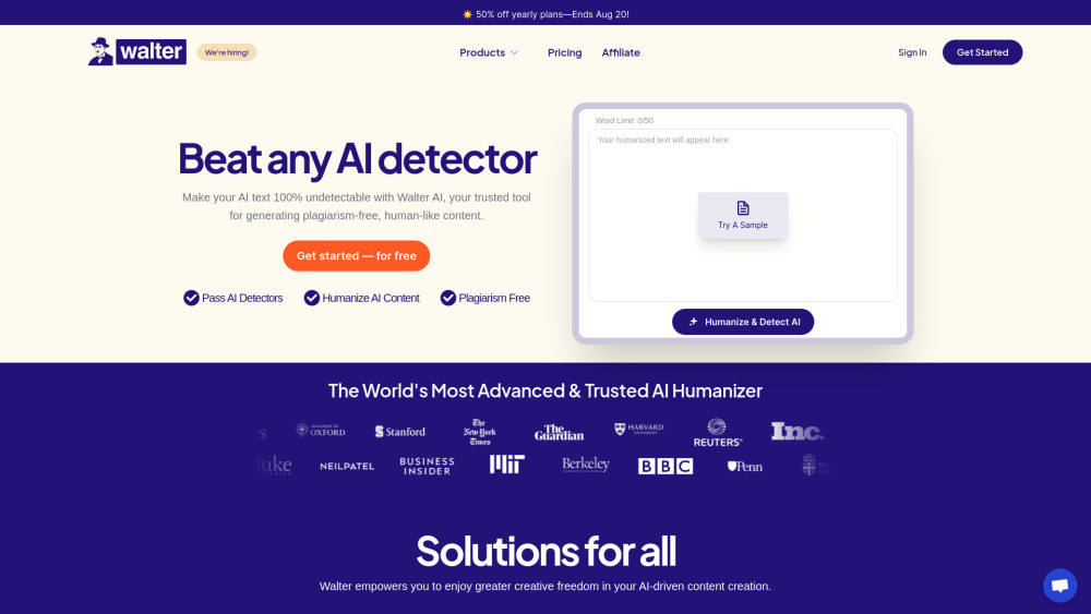 Walter AI: Text Humanizer to Evade AI Detection Tools Effortlessly