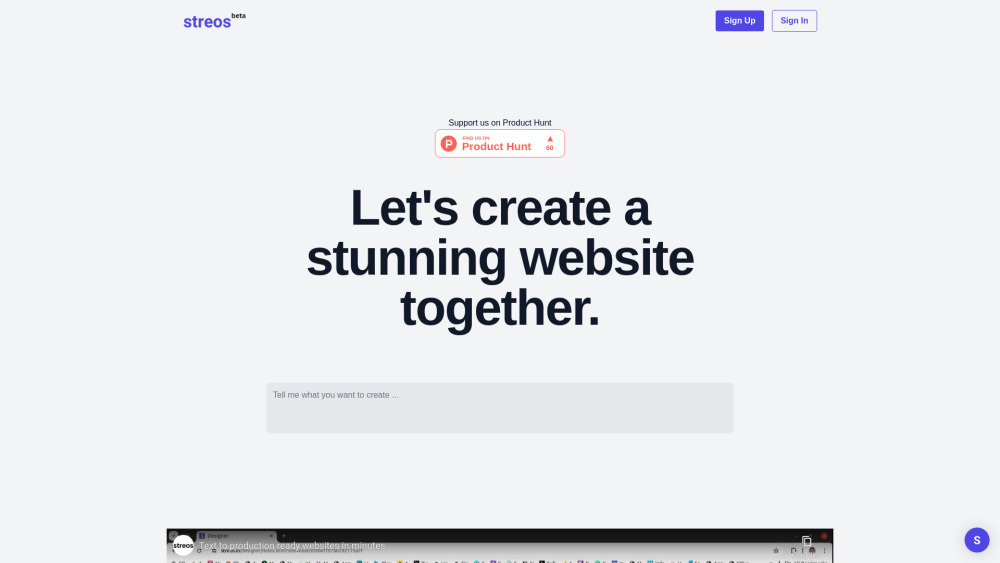 Streos: AI-Powered Platform for Creating & Modifying Websites via Text