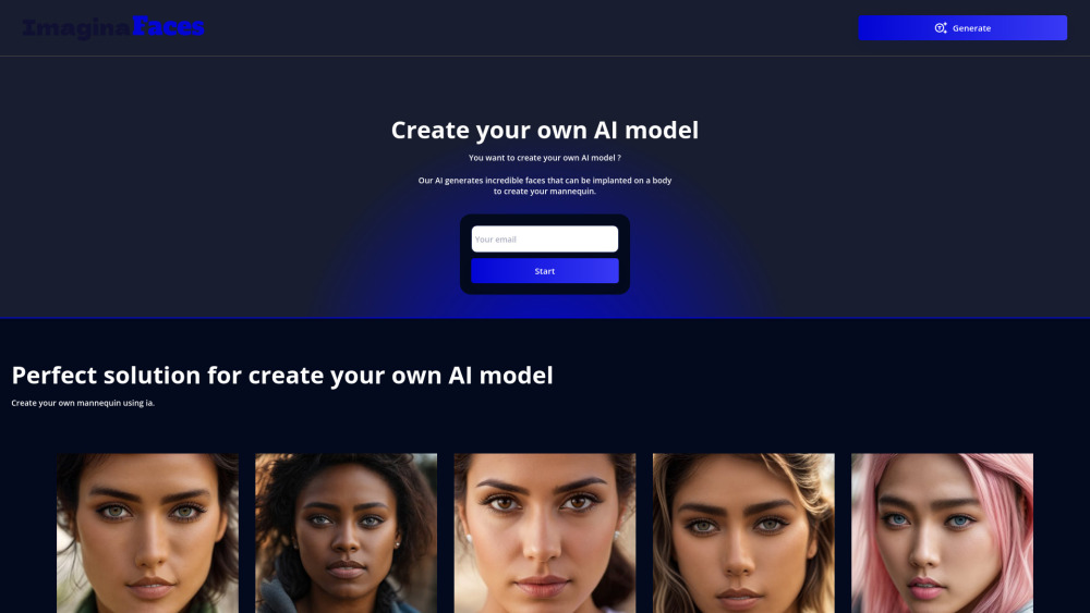 ImaginaFaces: AI Platform for Custom Mannequin Faces - Generate Easily