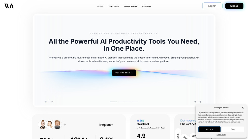 Workally: AI Platform for Productivity with Diverse Business Tools