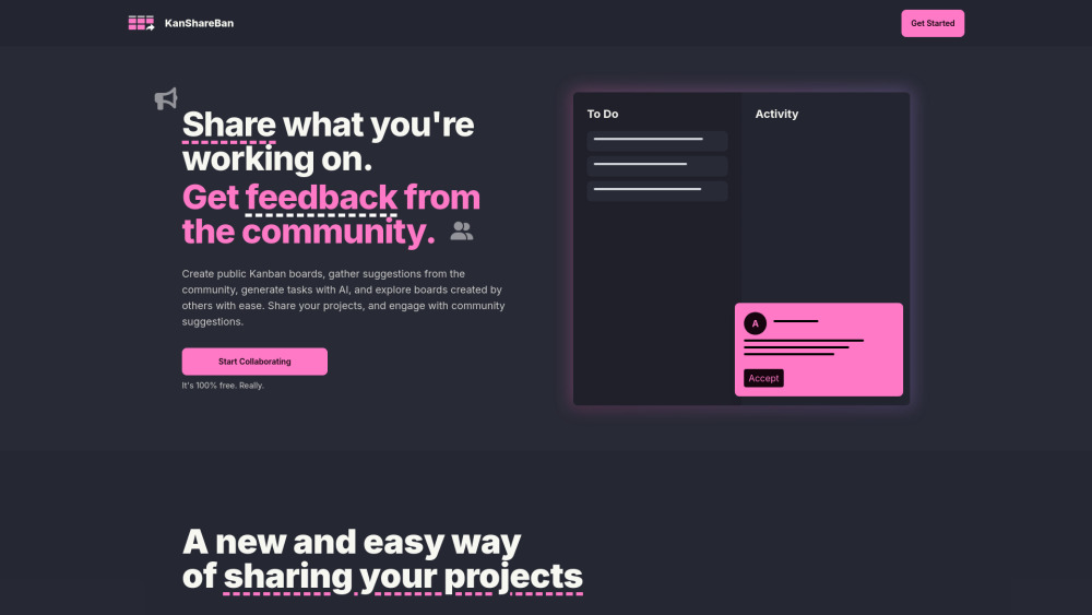 KanShareBan: Indie Dev Platform for Sharing Projects & Getting Feedback