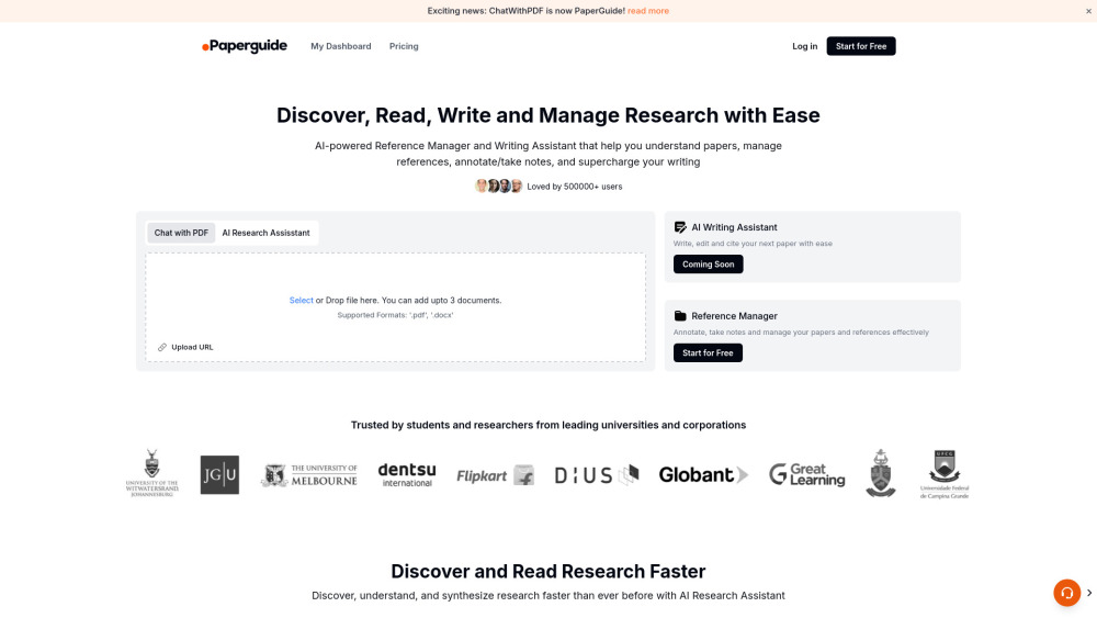 Paperguide: AI-Powered Platform for Reading, Writing, and Research Management