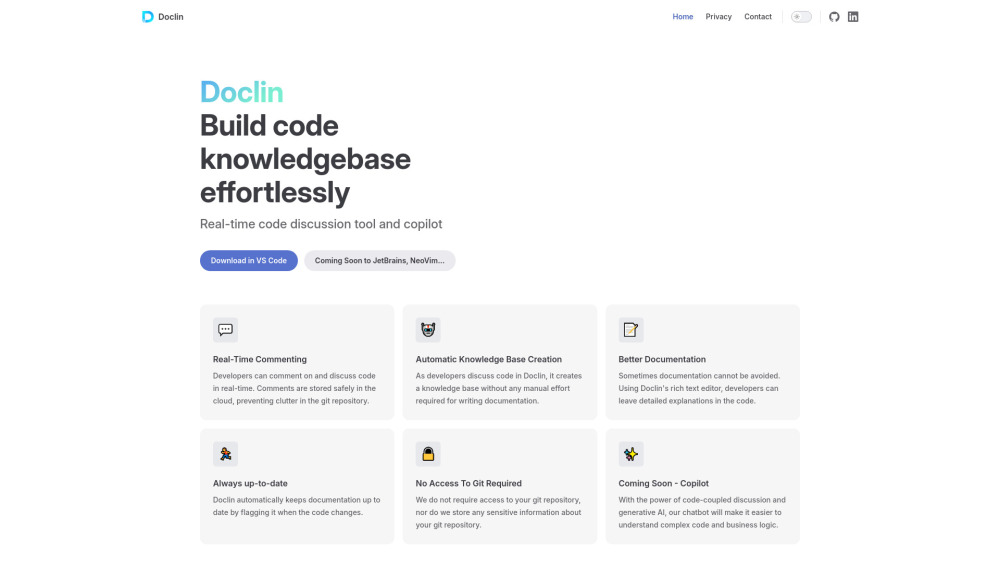 Doclin: Real-time Code Discussion & Automatic Documentation Creation Tool