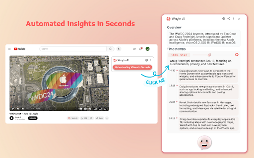 Wayin AI: Free YouTube Summaries & Chat Copilot - Chrome Extension