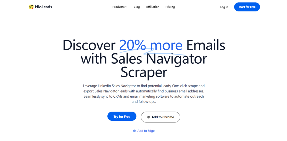 Sales Navigator Scraper by NioLeads: Find & Verify Emails Efficiently