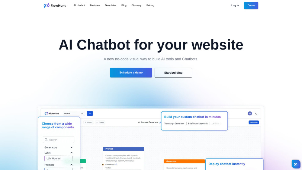 FlowHunt: No-Code Visual AI Chatbots & Tool Building Platform