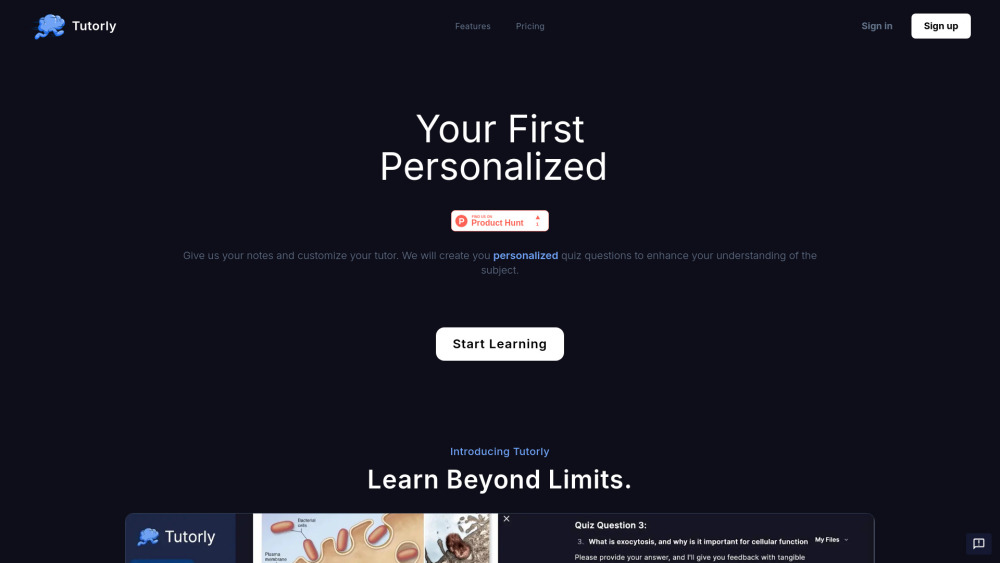 Tutorly: Personalized AI Tutor for Enhanced Understanding & Critical Thinking