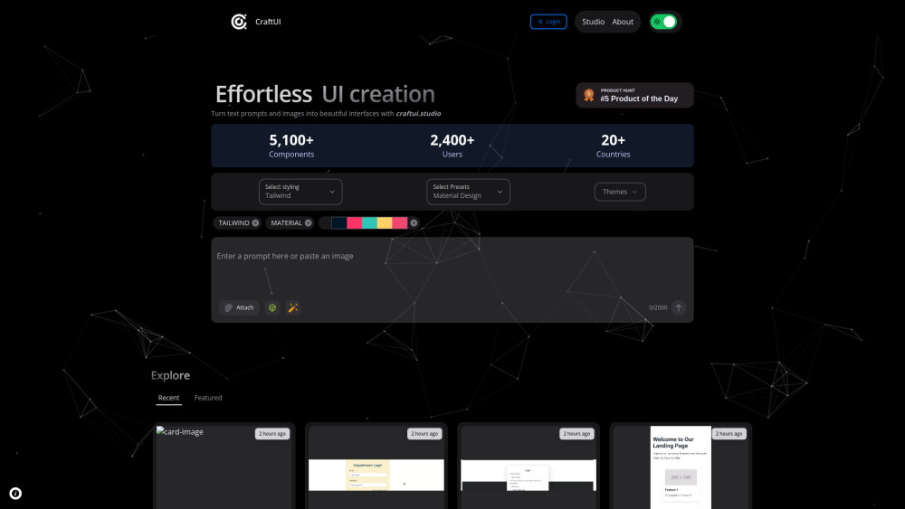 CraftUI: Effortlessly Create UI Components from Simple Prompts