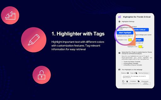 Chrome Extension Highlighter for TrendsCritical: AI-Powered Web Highlighter