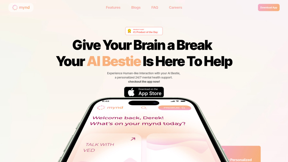 MYND: AI Mental Health App for Personalized Meditation & Support