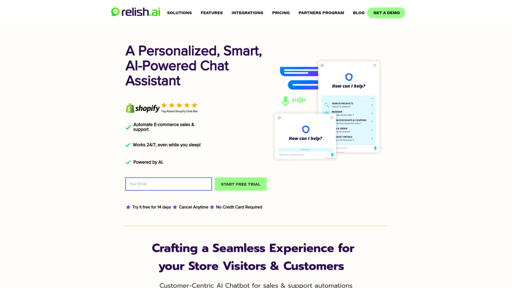 Relish AI: AI-Powered Shopping Assistant for Shopify Stores Features