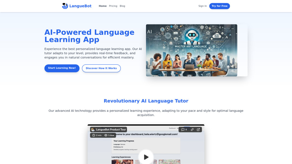 LangueBot: AI Language Tutor with Personalized Lessons for Fluency