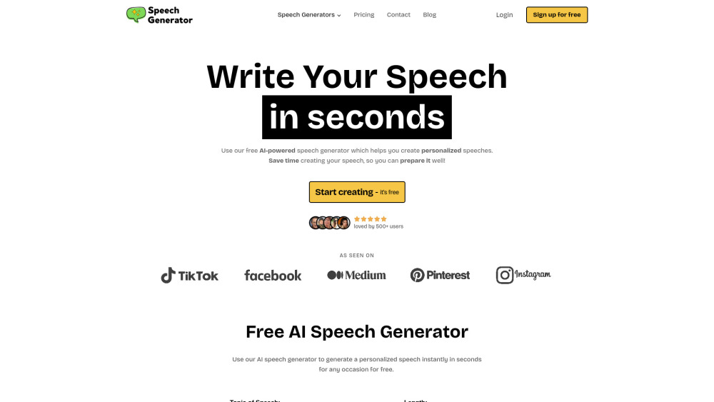 SpeechGeneratorAI: Instant, Personalized Speech Generation with AI