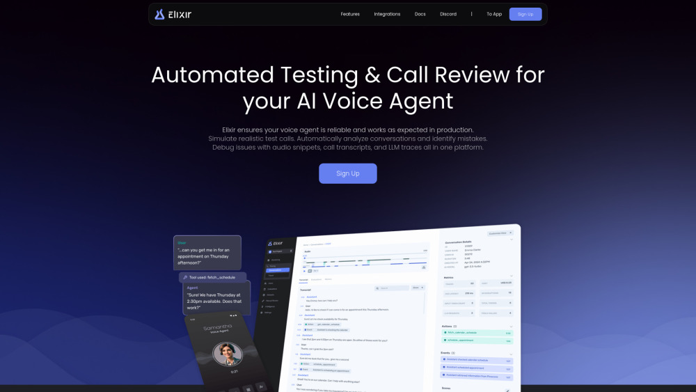 Elixir: Automated Testing & Call Review for AI Voice Agents