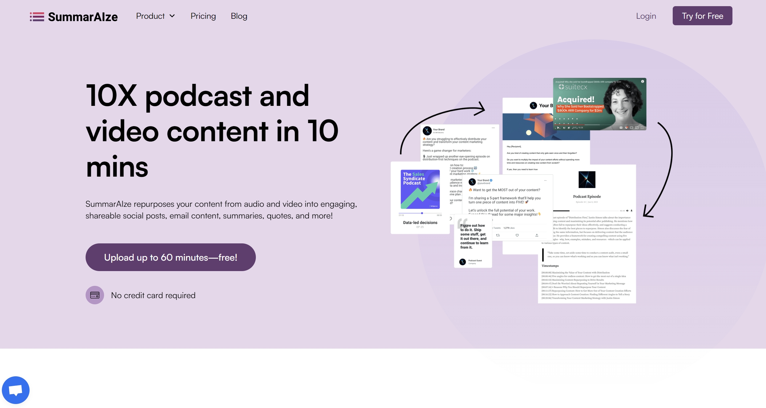 SummarAIze : Repurpose content from podcasts or video with AI