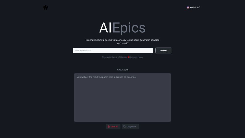 AIEpics: AI-powered poem generator for original, copyright-free poems