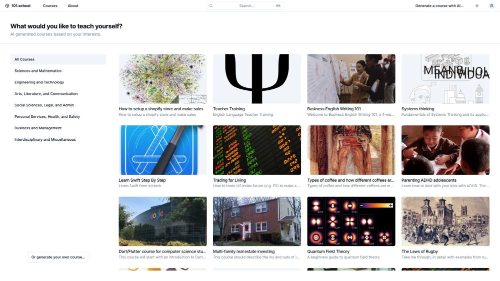 101.school: AI-Powered Online Learning Platform, Self-Paced Courses