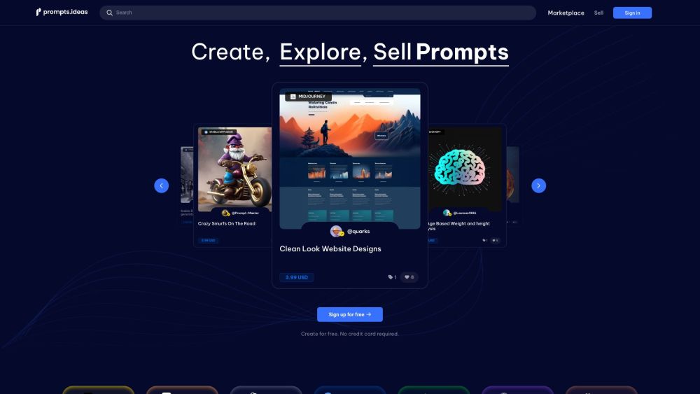 PromptsIdeas: AI Prompt Marketplace for Content Generation