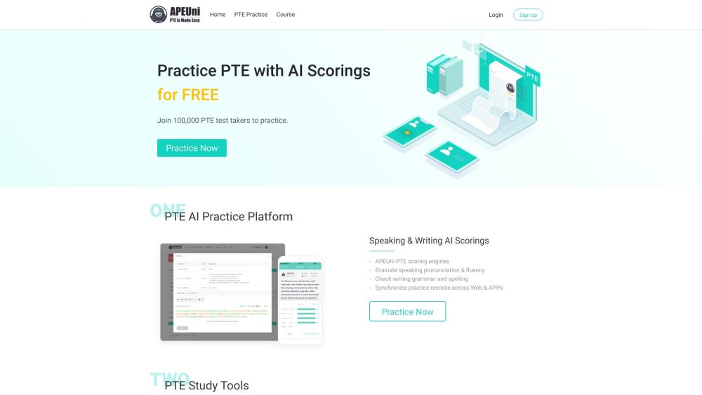 PTE APEUni: Free Practice, AI Scoring & Mock Tests