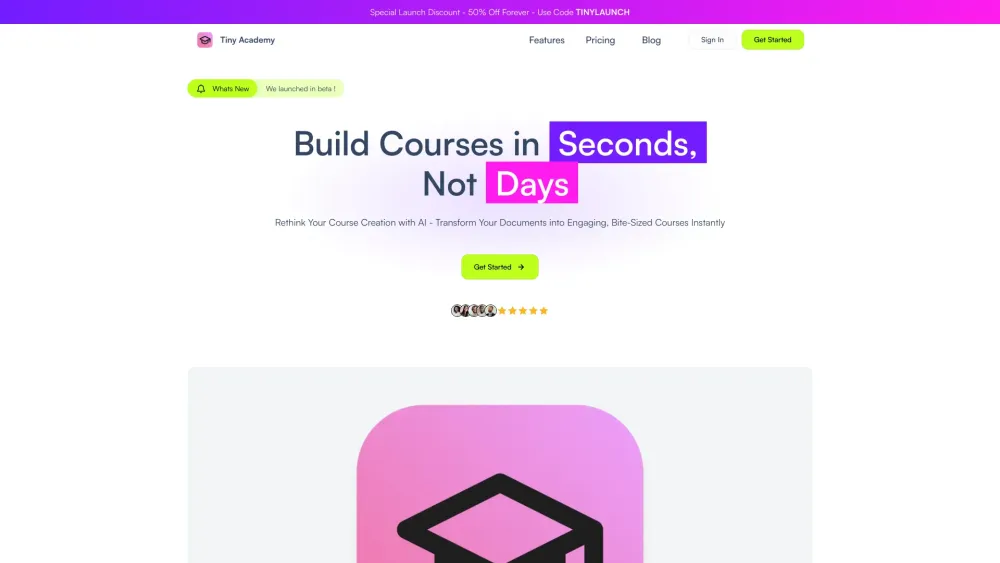 Tiny Academy: Transform Documents into Engaging Bite-Sized Courses