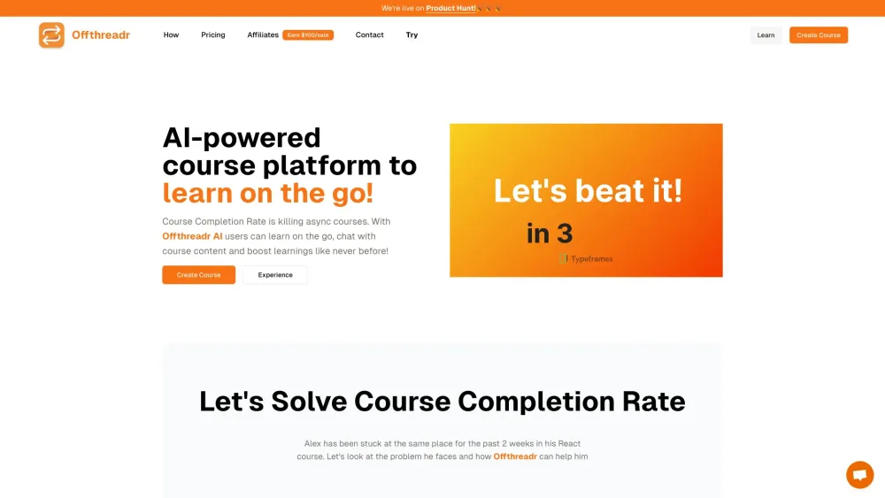 Offthreadr: AI-Powered Course Platform in Engaging Newsletter Format