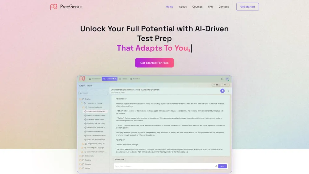 PrepGenius: AI-Driven Test Prep for Success - Achieve Exam Excellence