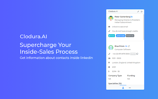 Clodura - Chrome Extension: Effortless Contact Management