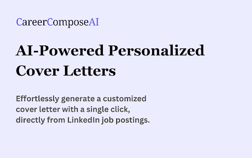 CoverLetterGen - Chrome Extension: AI-powered Cover Letter Generation : AI Cover Letter Gen