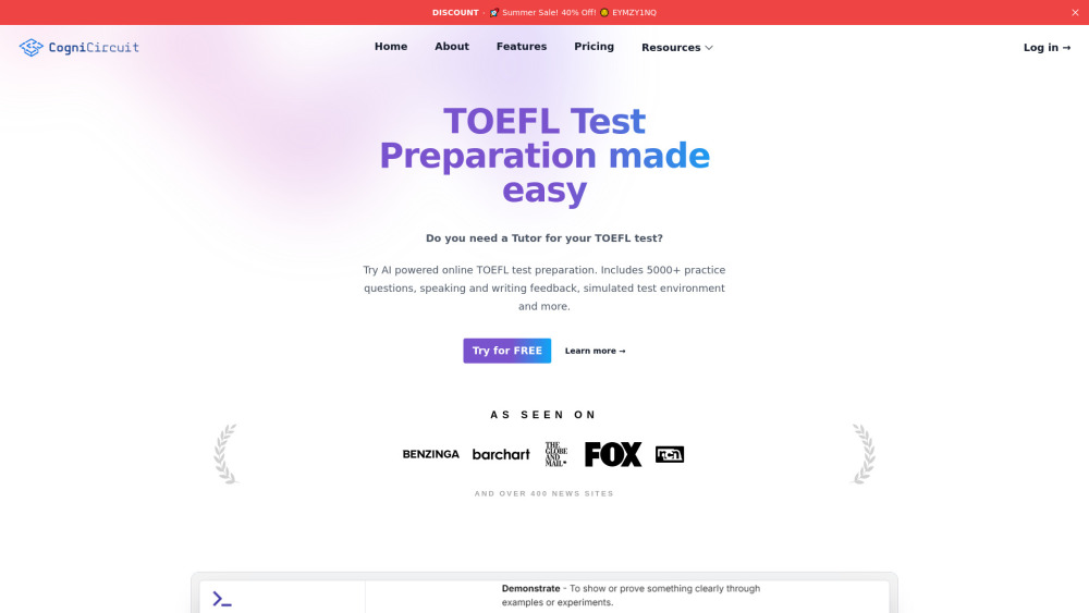 CogniCircuit AI: AI-Powered Platform for TOEFL Test Preparation Success