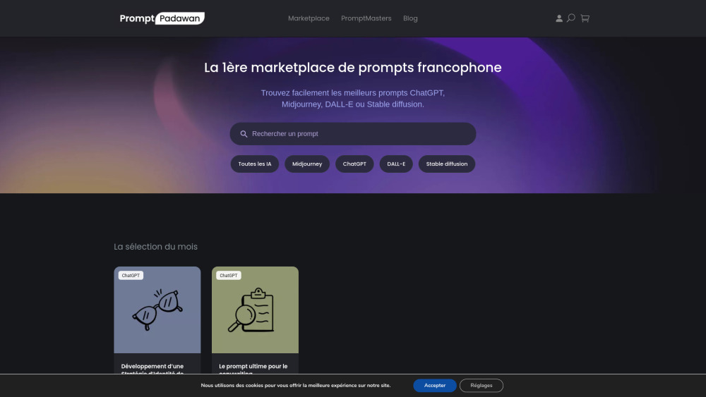 PromptPadawan: 100% French Prompt Marketplace for ChatGPT & AI Tools