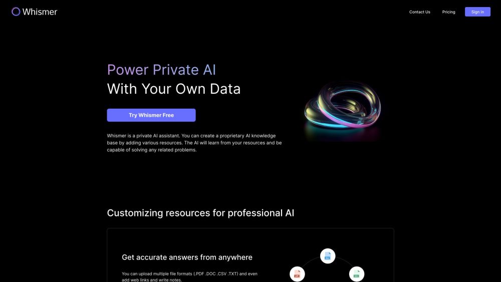 Whismer: Custom AI Chatbots - No-Code Solution