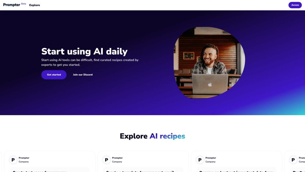 Prompter: Expert-Crafted AI Recipes for Culinary Success