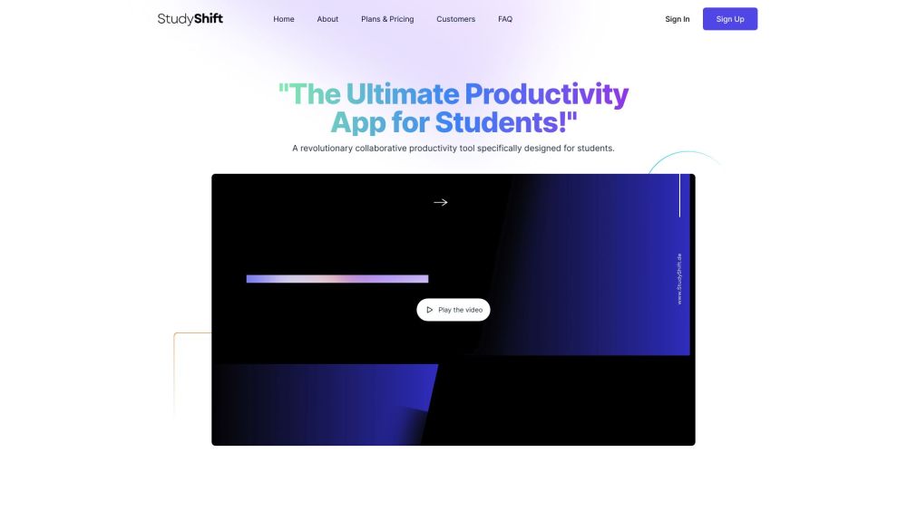 StudyShift: Revolutionizing Productivity for Students