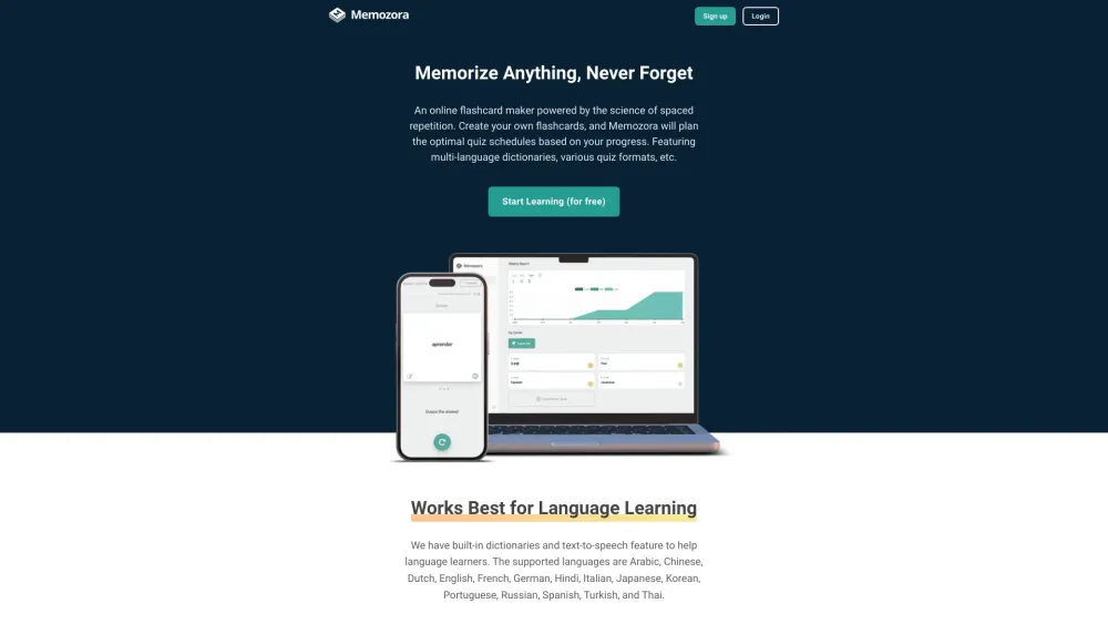 Memozora: Flashcard Maker : Powerful Language Learning App