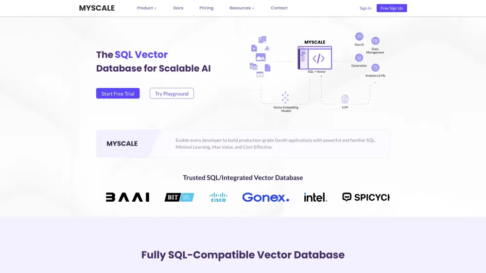 MyScale: Next-Gen AI Database with Vector Search & SQL Analytics