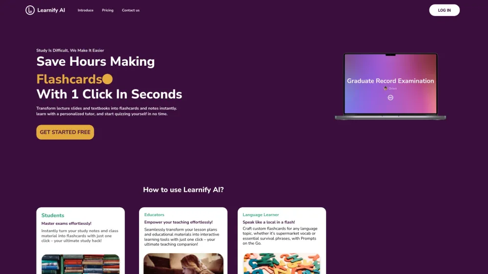 Learnify AI: Effortless Flashcard Creation