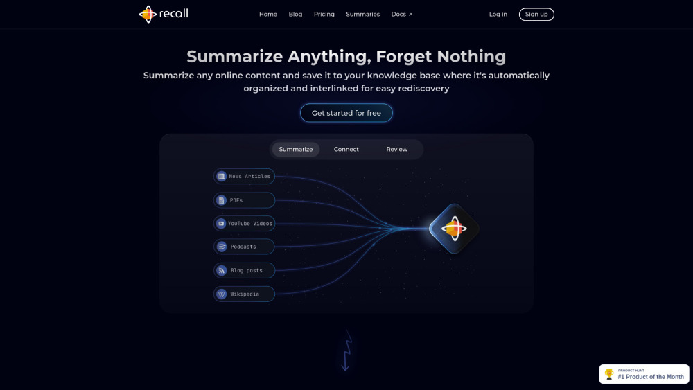 Recall: Effortless Summarization & Online Content Saving